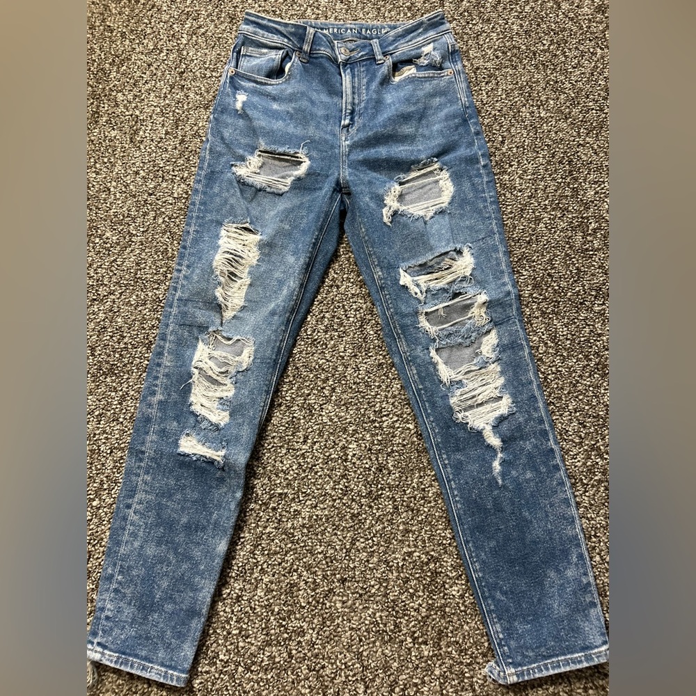 American Eagle Outfitters Ripped Blue Skinny Jeans